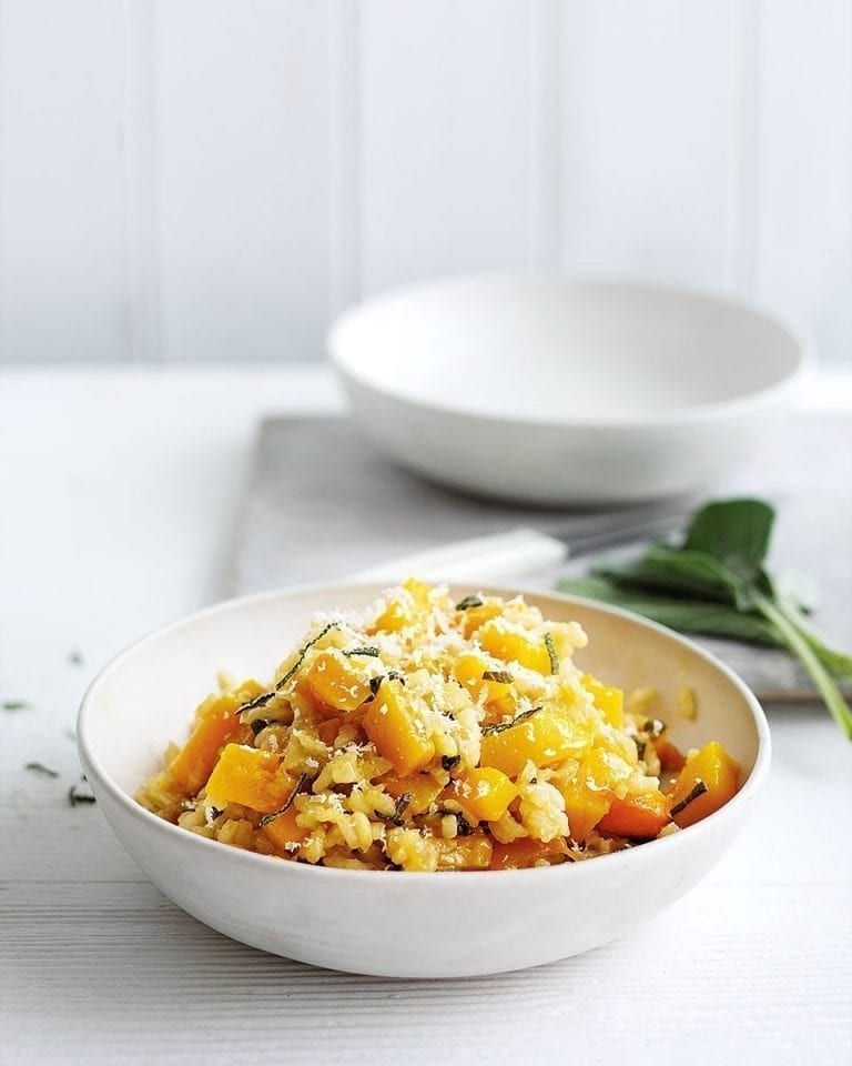 Baked butternut squash and sage risotto
