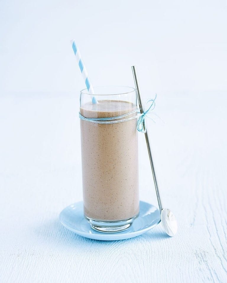 Espresso, banana and almond smoothie recipe delicious. magazine