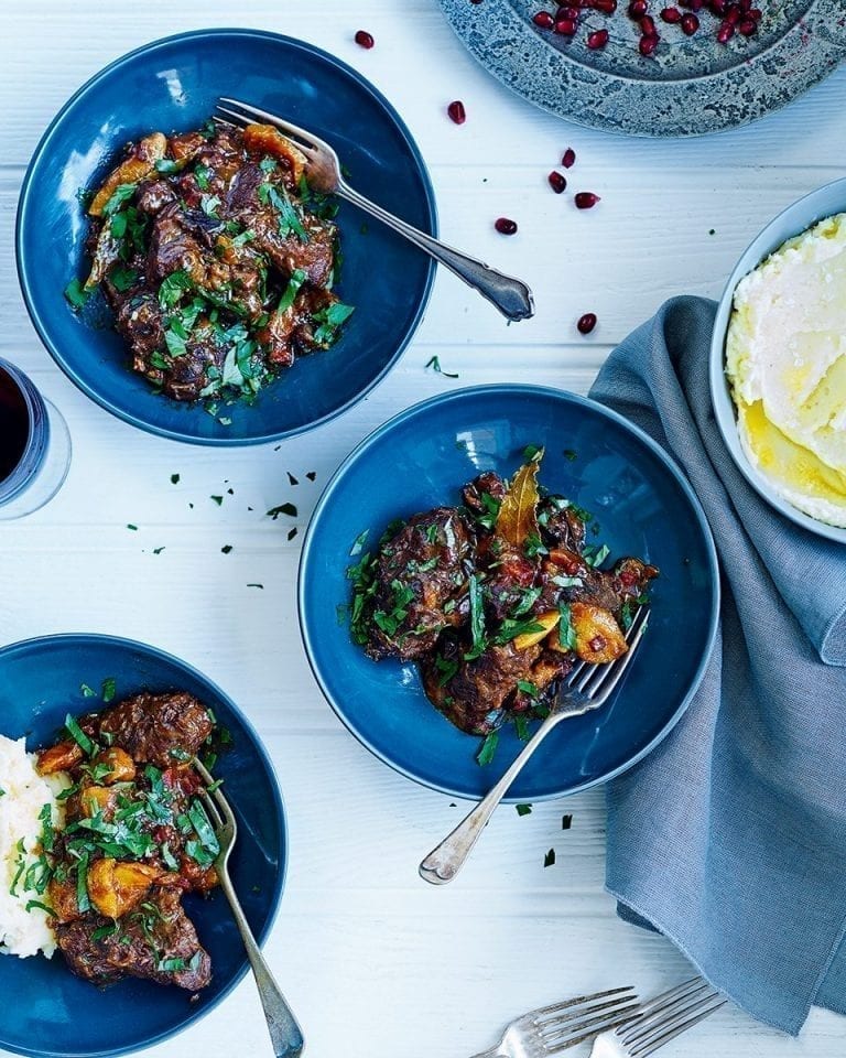 José Pizarro’s oloroso braised beef with dried fruit and pomegranate