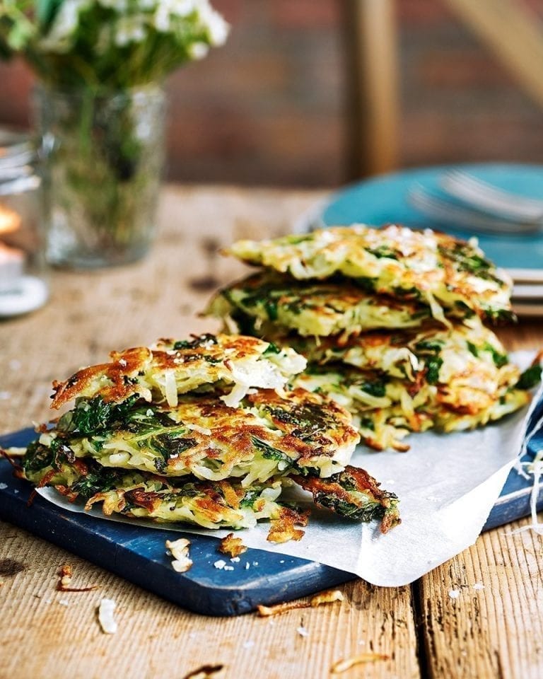 Cabbage, kale and potato rösti