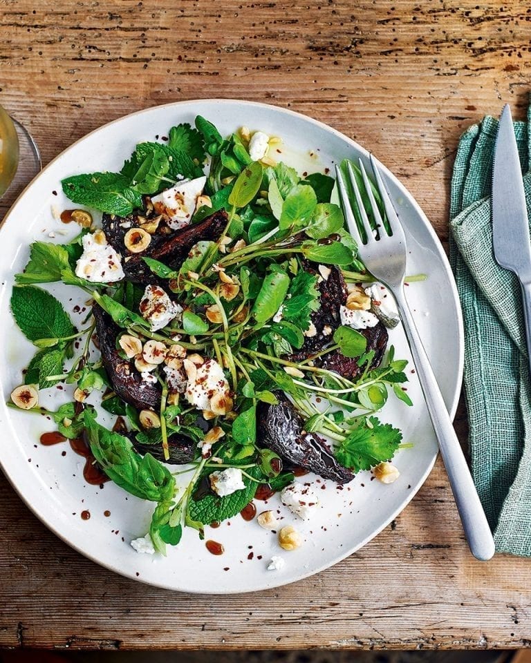 Roast beetroot, hazelnuts and goat’s cheese