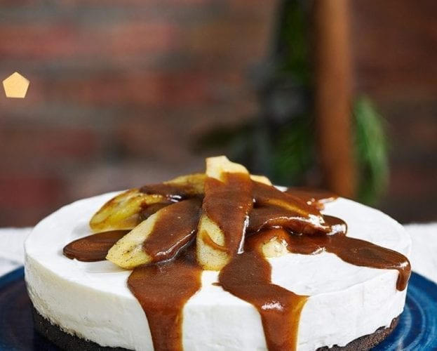 Caramelised orange cheesecake with spun sugar crown