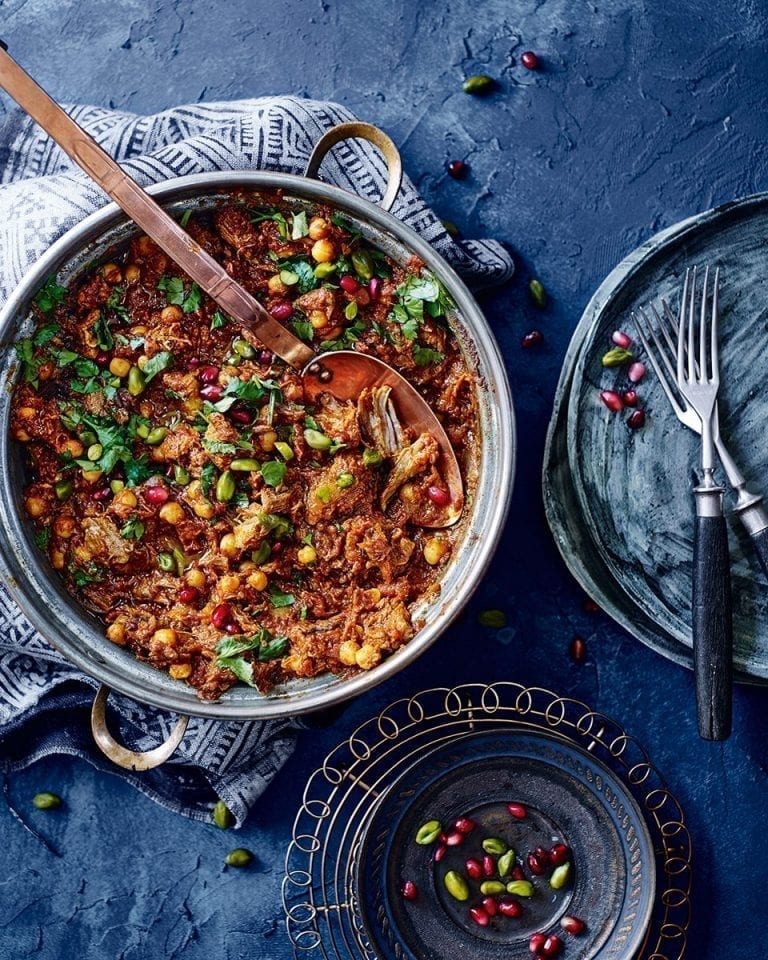 Delicious Moroccan lamb tagine cooked at home