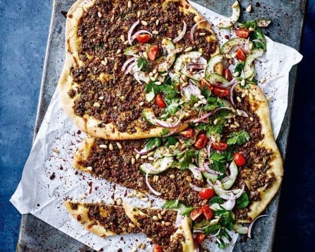 Turkish spiced beef pide