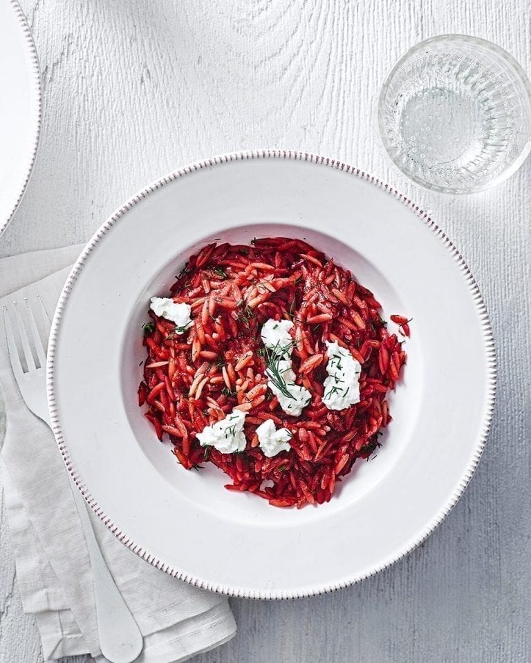 Beetroot orzotto