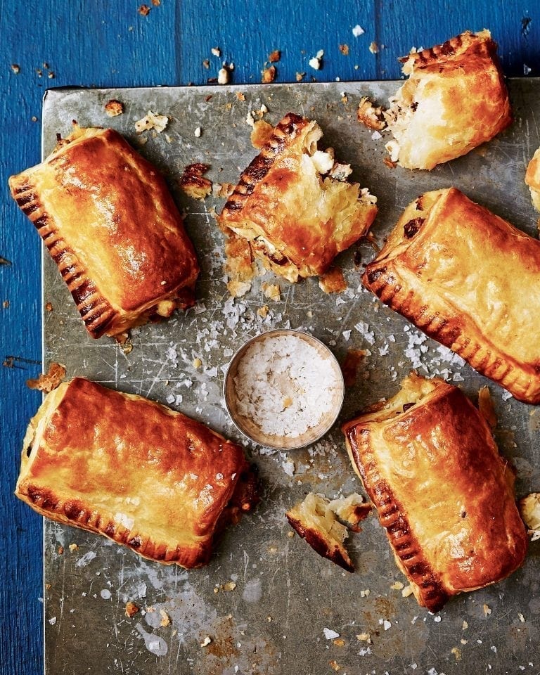 Sage, chilli and feta sausage rolls recipe | delicious. magazine