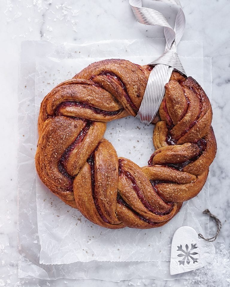 Raspberry jam wreath