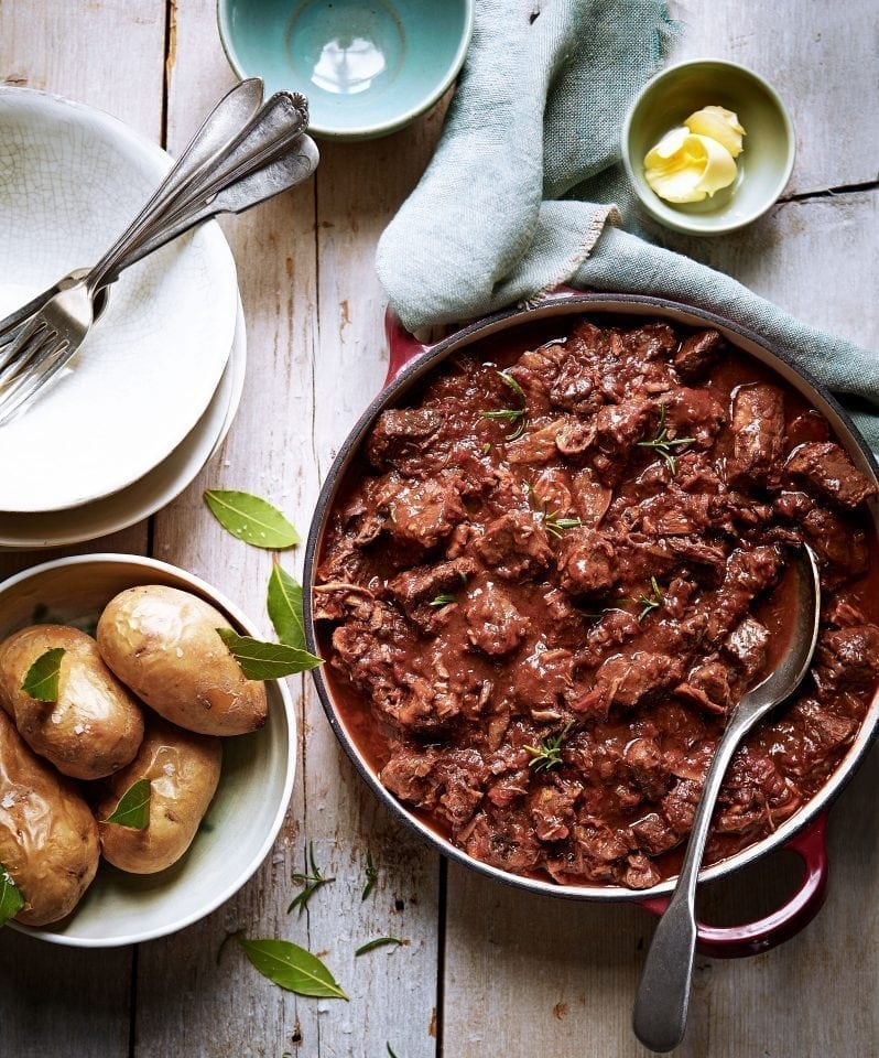 Beef and porcini stew with rosemary and tomato recipe delicious. magazine