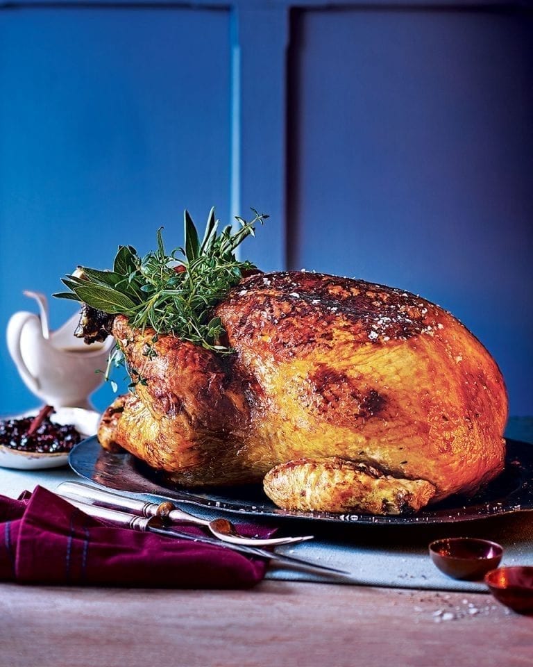 Parcel baked turkey with cider glaze