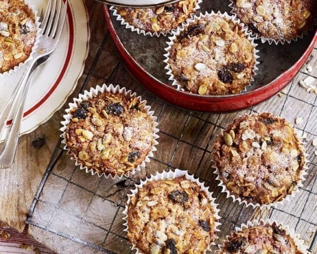 Oaty nutmeg breakfast muffins