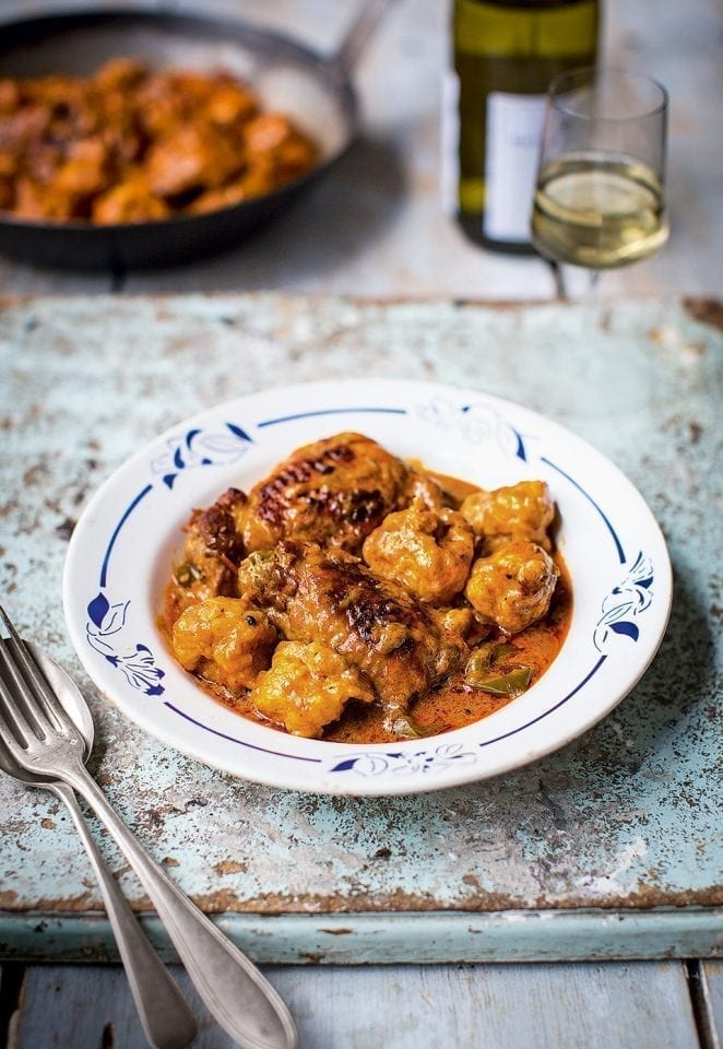 Hungarian chicken paprikash with galuska dumplings