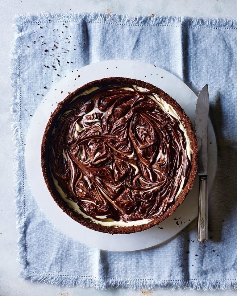 Marbled chocolate cheesecake