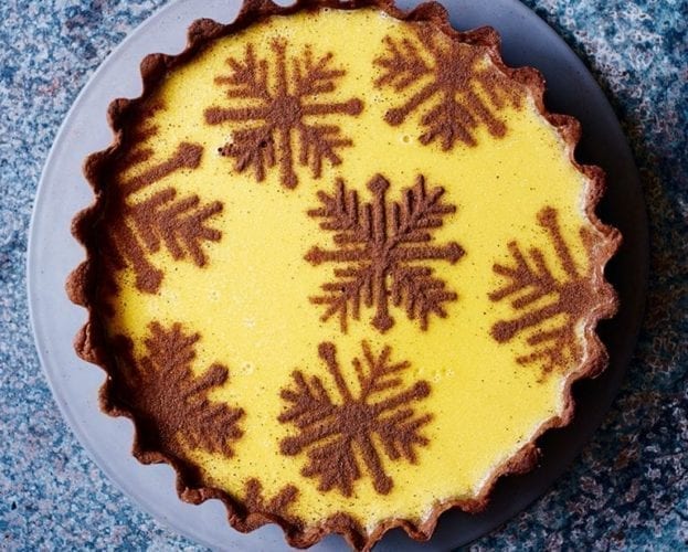 Rum custard tart