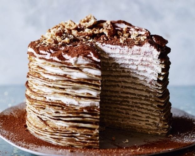 Tiramisu crêpe cake