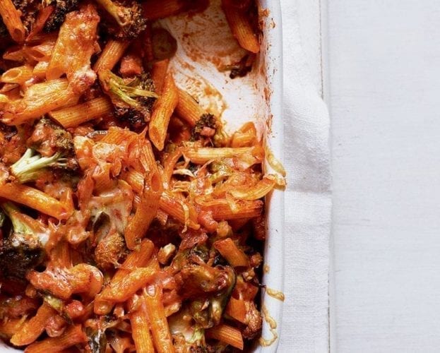 Roast sprouts, apples and pancetta