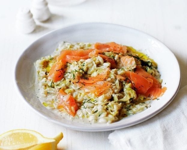 Creamy leek and blue cheese risotto