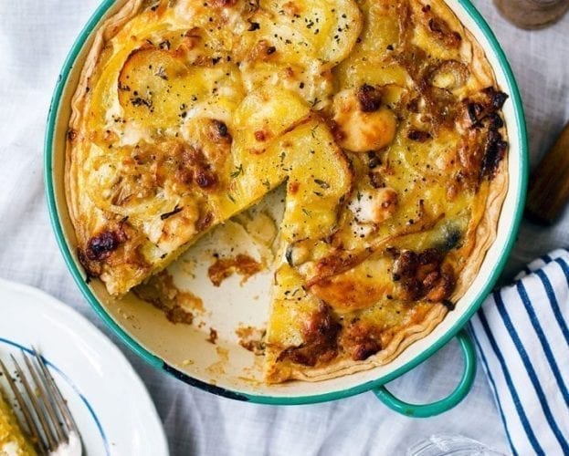 Cheese and thyme potato tart