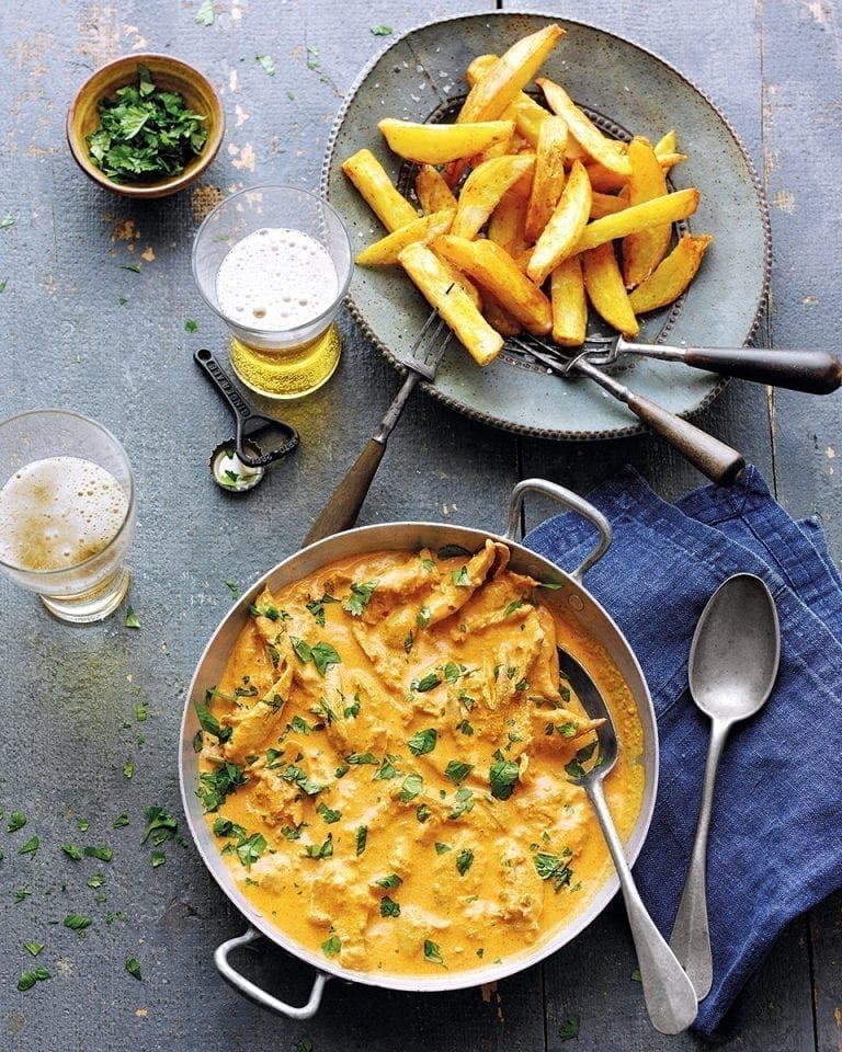 Indian chicken and chips