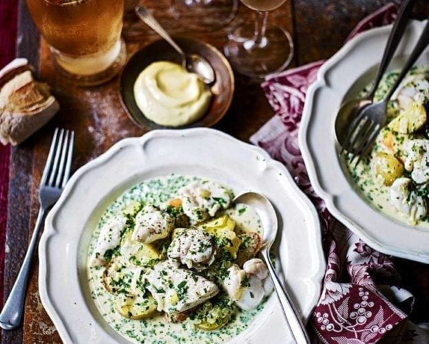 Provençal bourride (fish stew with aïoli)