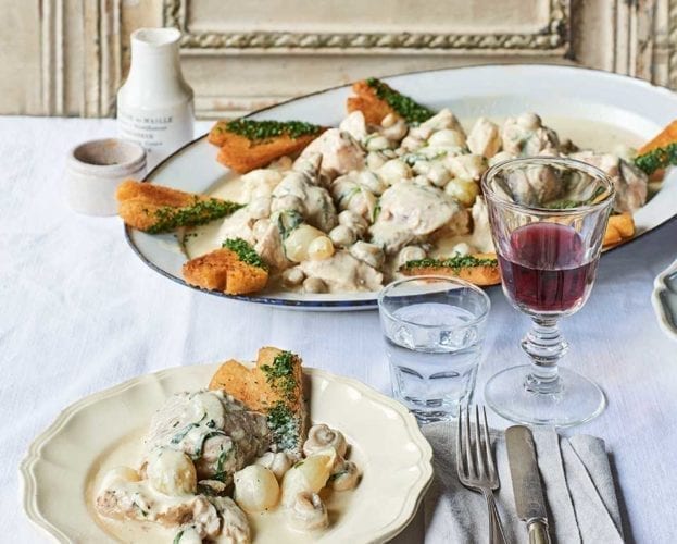 James Martin’s chicken blanquette with heart-shaped croutons