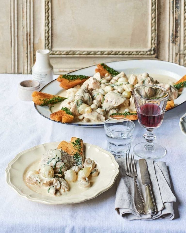 James Martin’s chicken blanquette with heart-shaped croutons