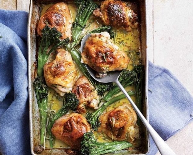 Lemon roast chicken with peppers