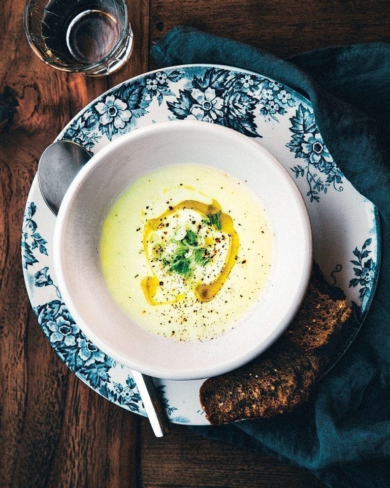 Leek and almond soup