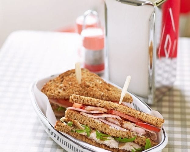 Healthier club sandwich