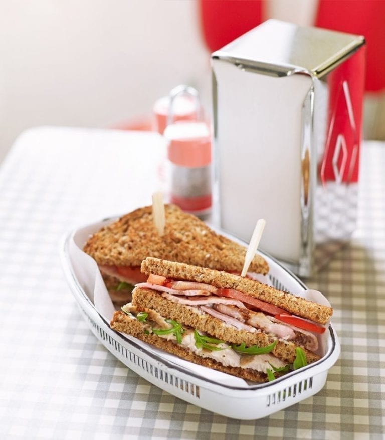 Healthier club sandwich