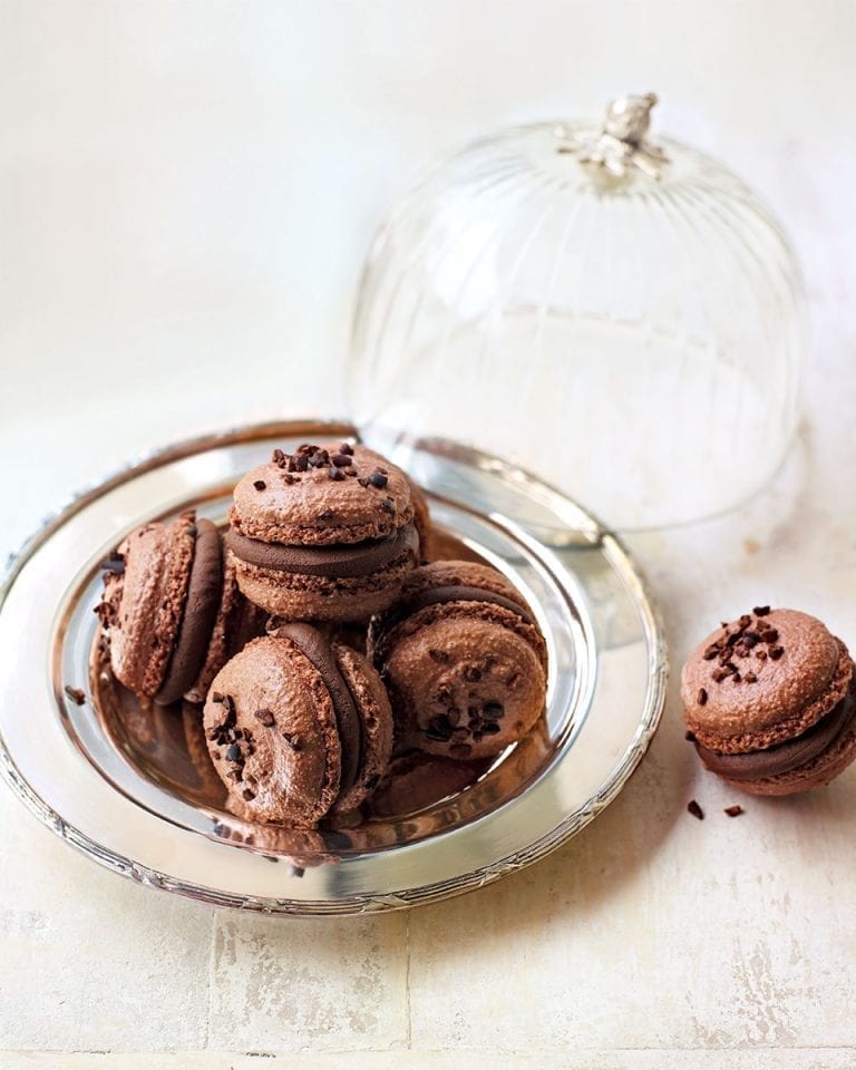 Double chocolate macarons