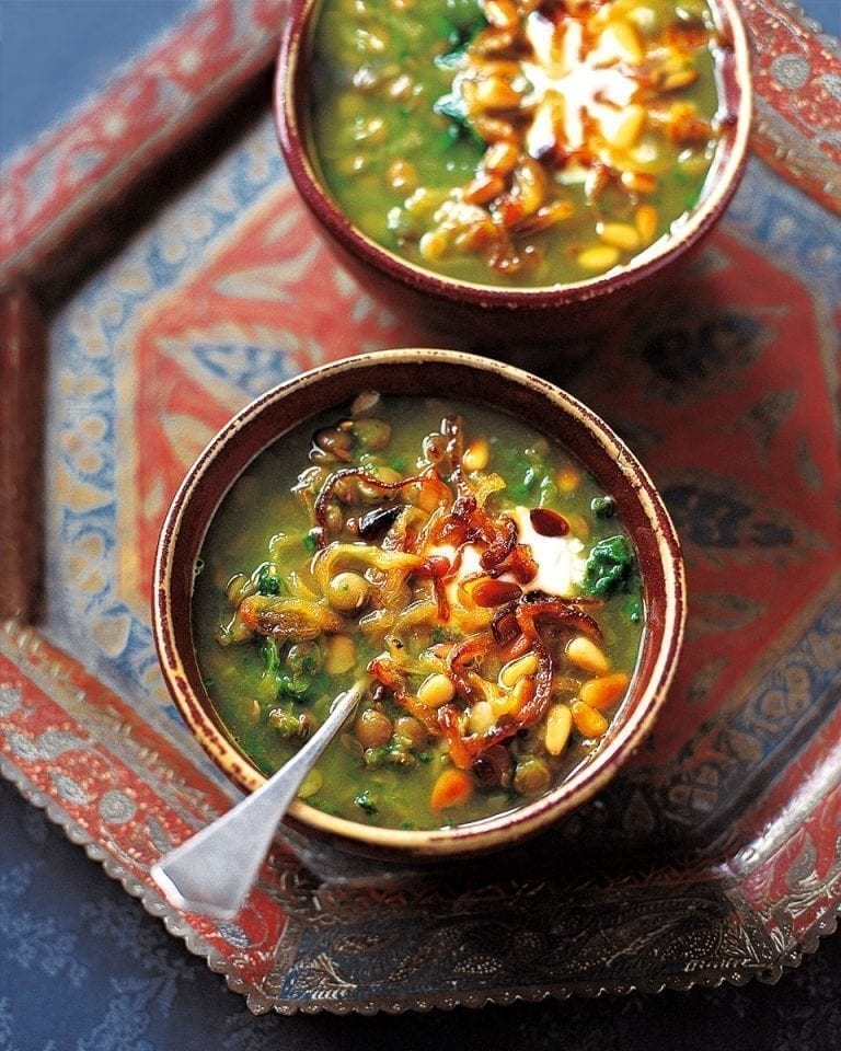 Lentil, spinach and cumin soup