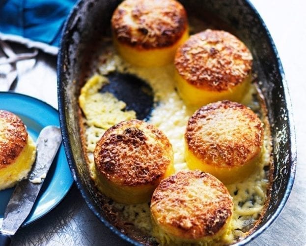 Smoky kipper and chive soufflés