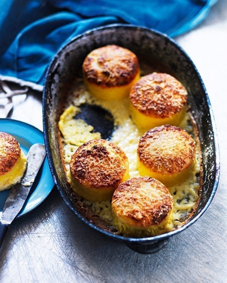 Twice-baked sweetcorn soufflés