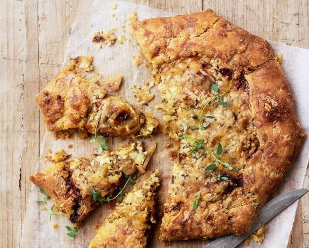 Chocolate, banana and hazelnut galette