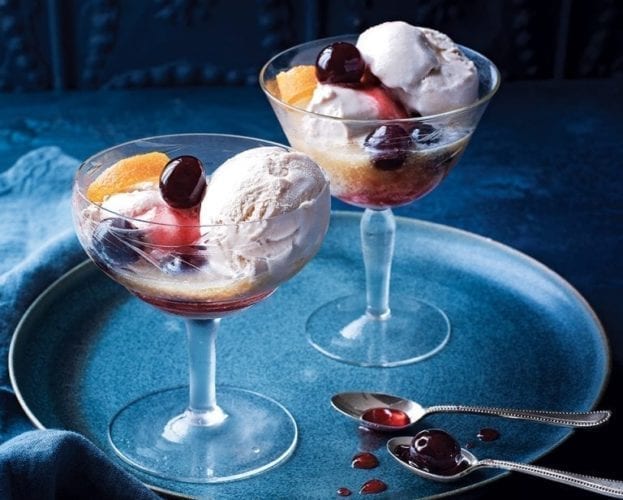 Chestnut parfait with chocolate bourbon caramel