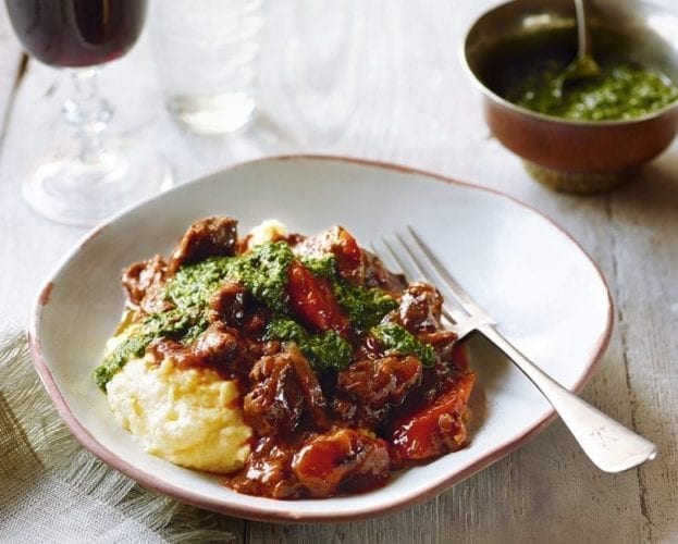 Beef stew and polenta