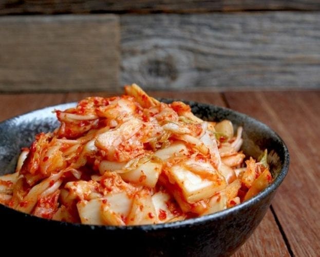 Kimchi and quinoa salad