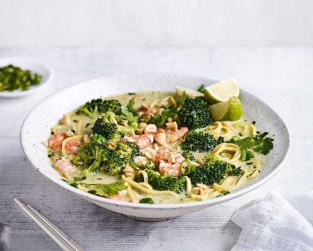 Thai-style prawn and noodle soup