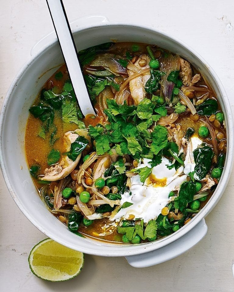 Chicken, lentil and spinach curry