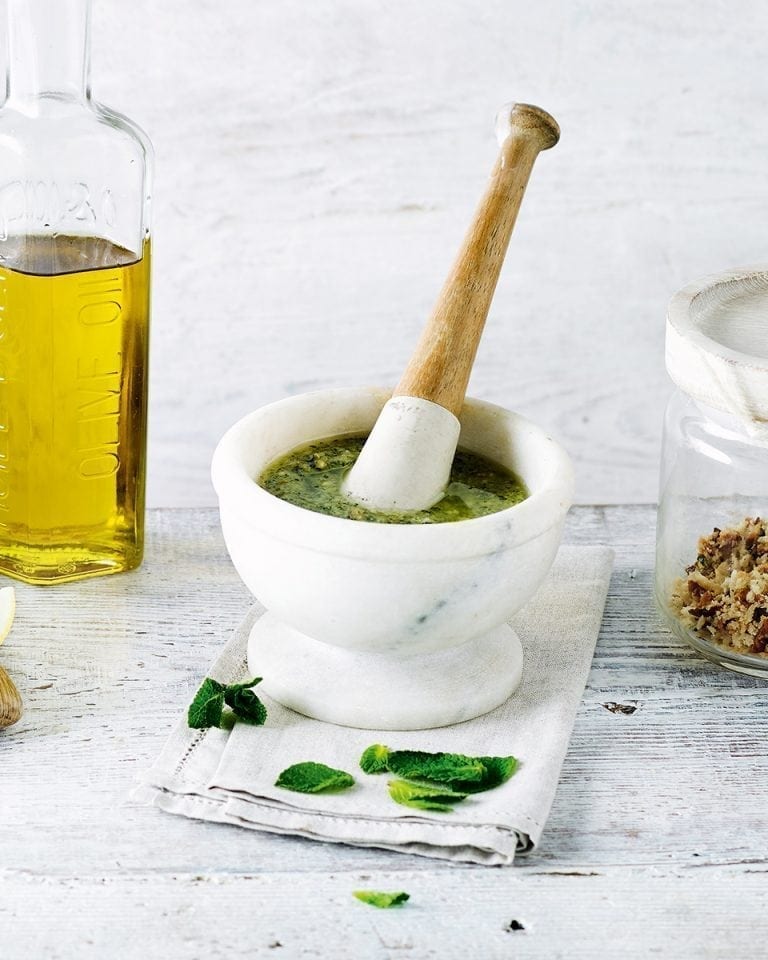 Hazelnut and mint pesto recipe delicious. magazine