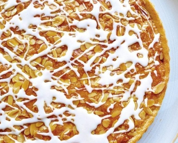 Puff pastry cherry bakewell tart with amaretto