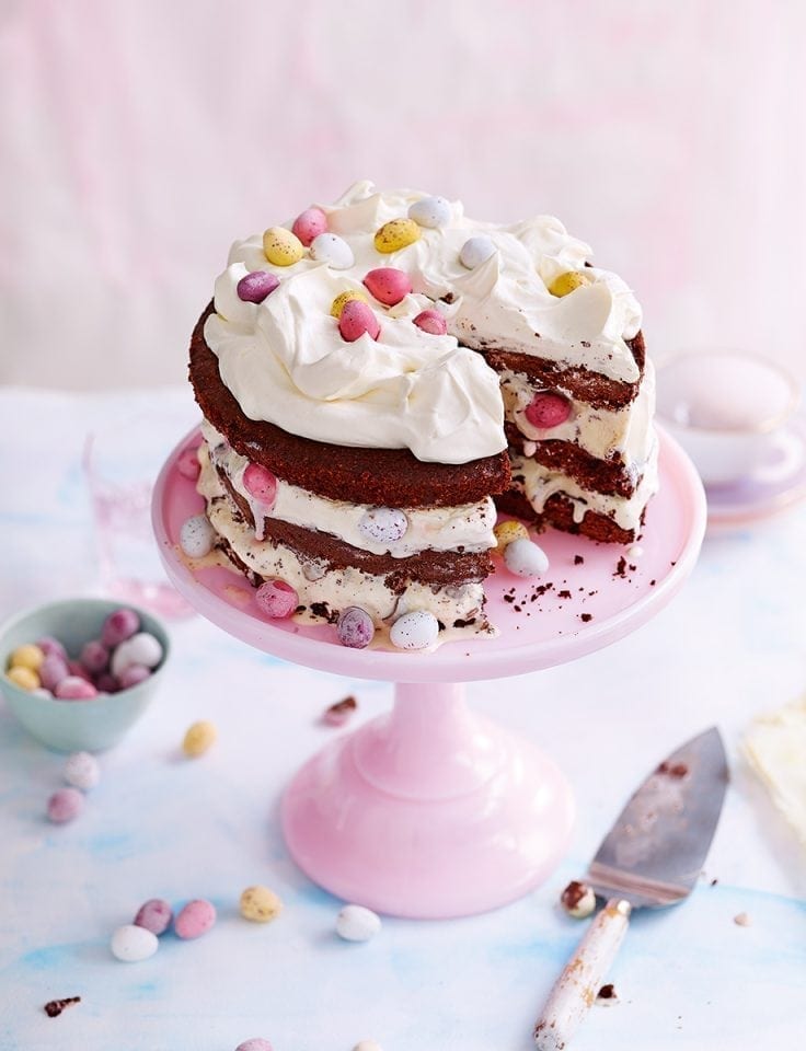 Mini egg ice cream chocolate layer cake