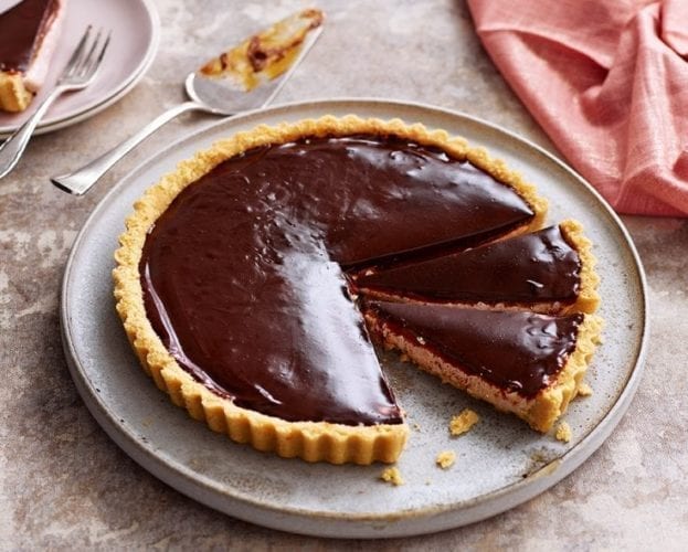 Cherry and chocolate tart
