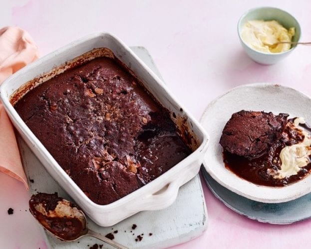 Ferrero Rocher self-saucing chocolate pudding