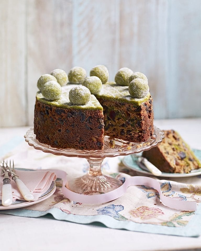 Whisky and pistachio simnel cake