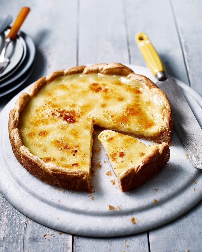 Giant Portuguese custard tart (pastéis de nata) recipe | delicious ...