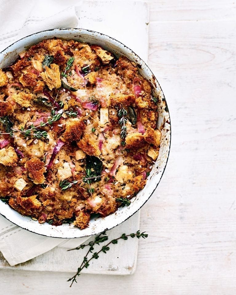 Healthier pork, sage and apple stuffing