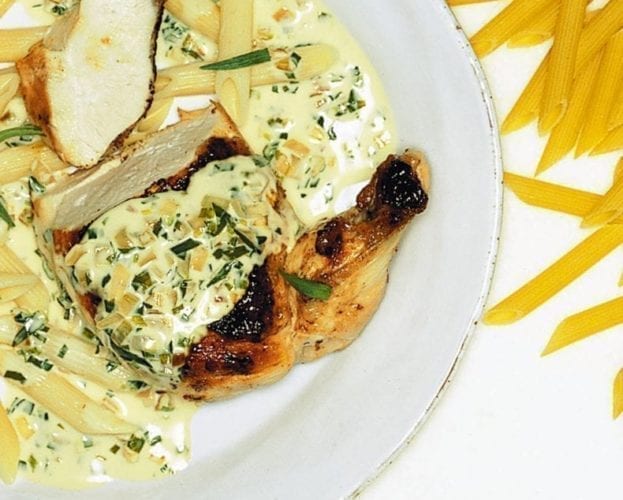 Quick creamy chicken with tarragon