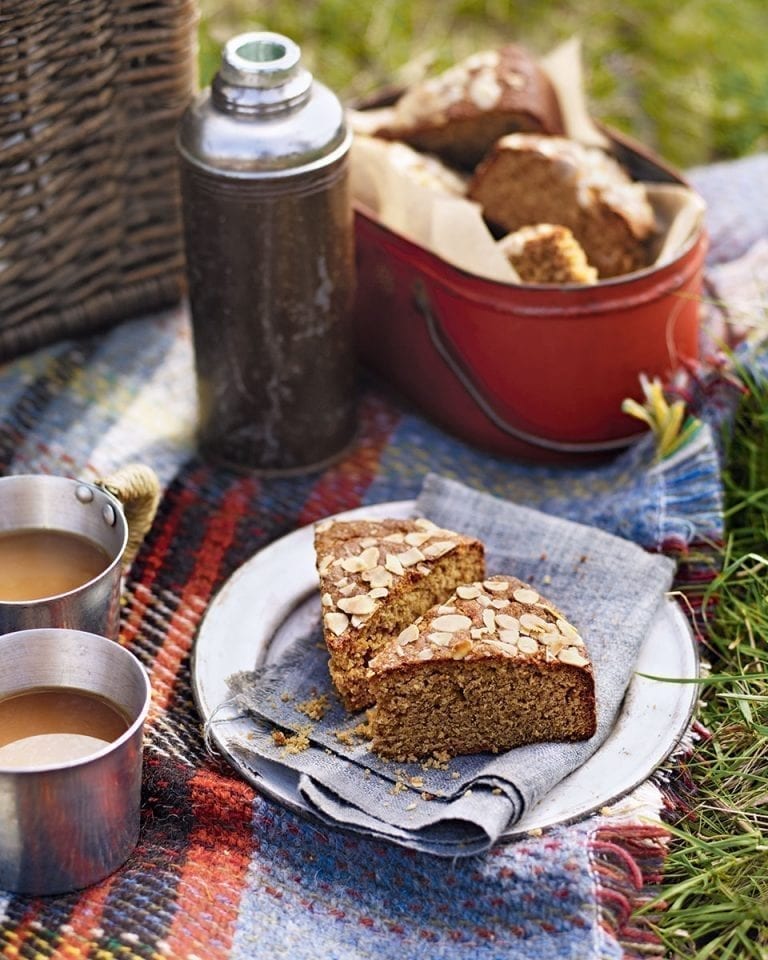 Sticky ginger and almond cake