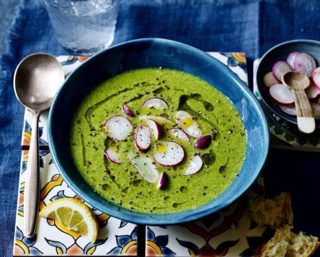 Chilled radish and watercress soup